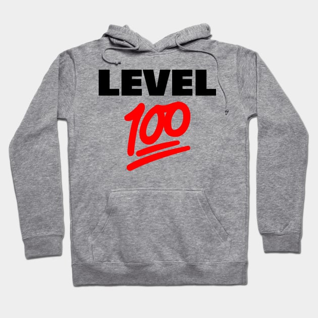 Keep It Level 100 Emoji (black and red) Hoodie by A Mango Tees